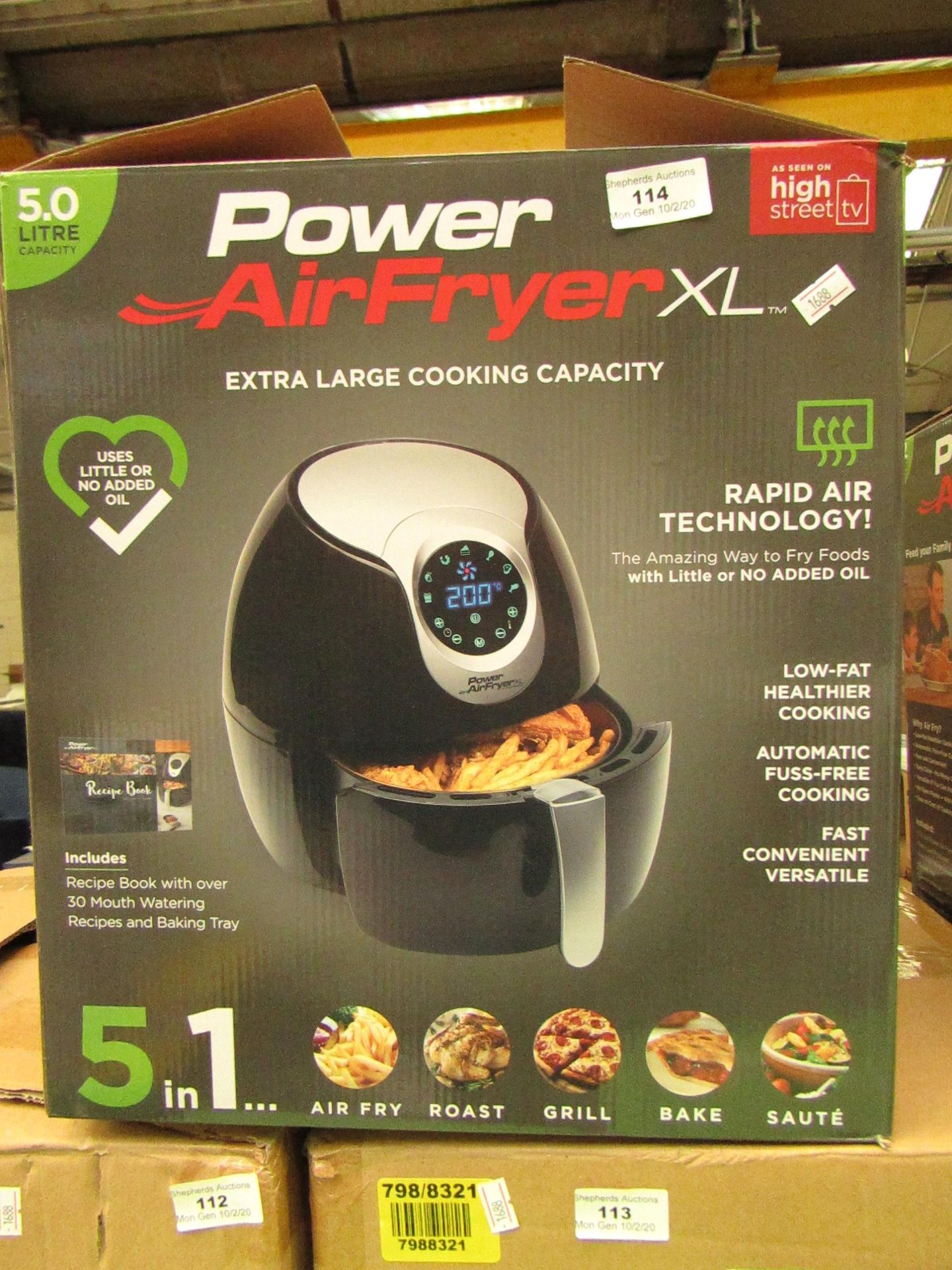 | 1X | POWER AIR FRYER XL 5L | PAT TESTED AND BOXED | NO ONLINE RE-SALE | SKU C5060191465366 |