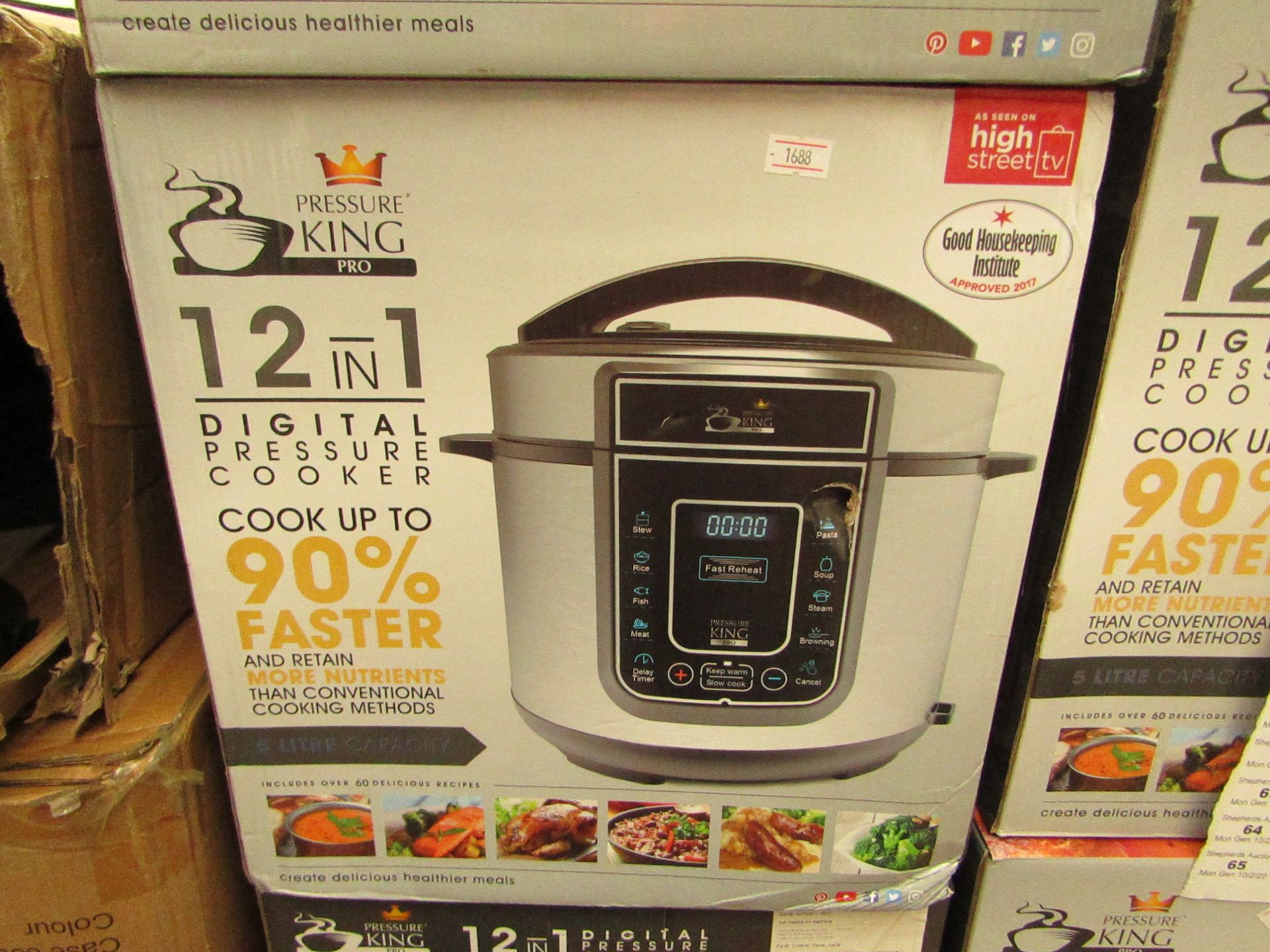| 1X | PRESSURE KING PRO 12 IN 1 DIGITAL PRESSURE AND MULTI COOKER | PAT TESTED AND BOXED | NO