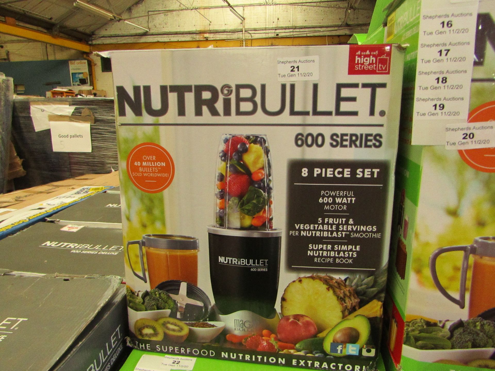 | 1X | NUTRIBULLET 600 SERIES | UNCHECKED AND BOXED | NO ONLINE RE-SALE | SKU C5060191467346 |