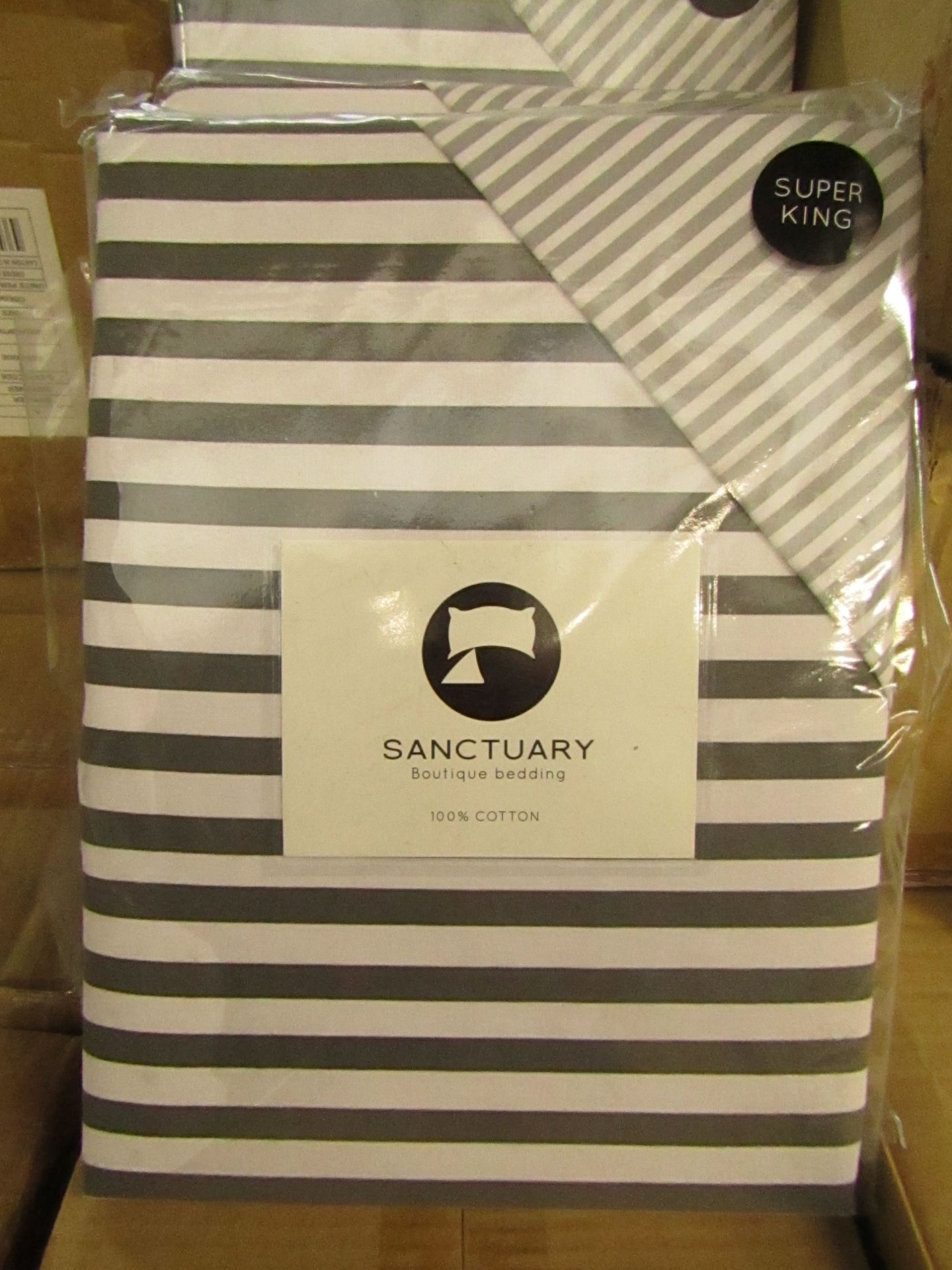 Sanctuary Harper Mono Superking Reversible Duvet Set,100 % Cotton New & Packaged