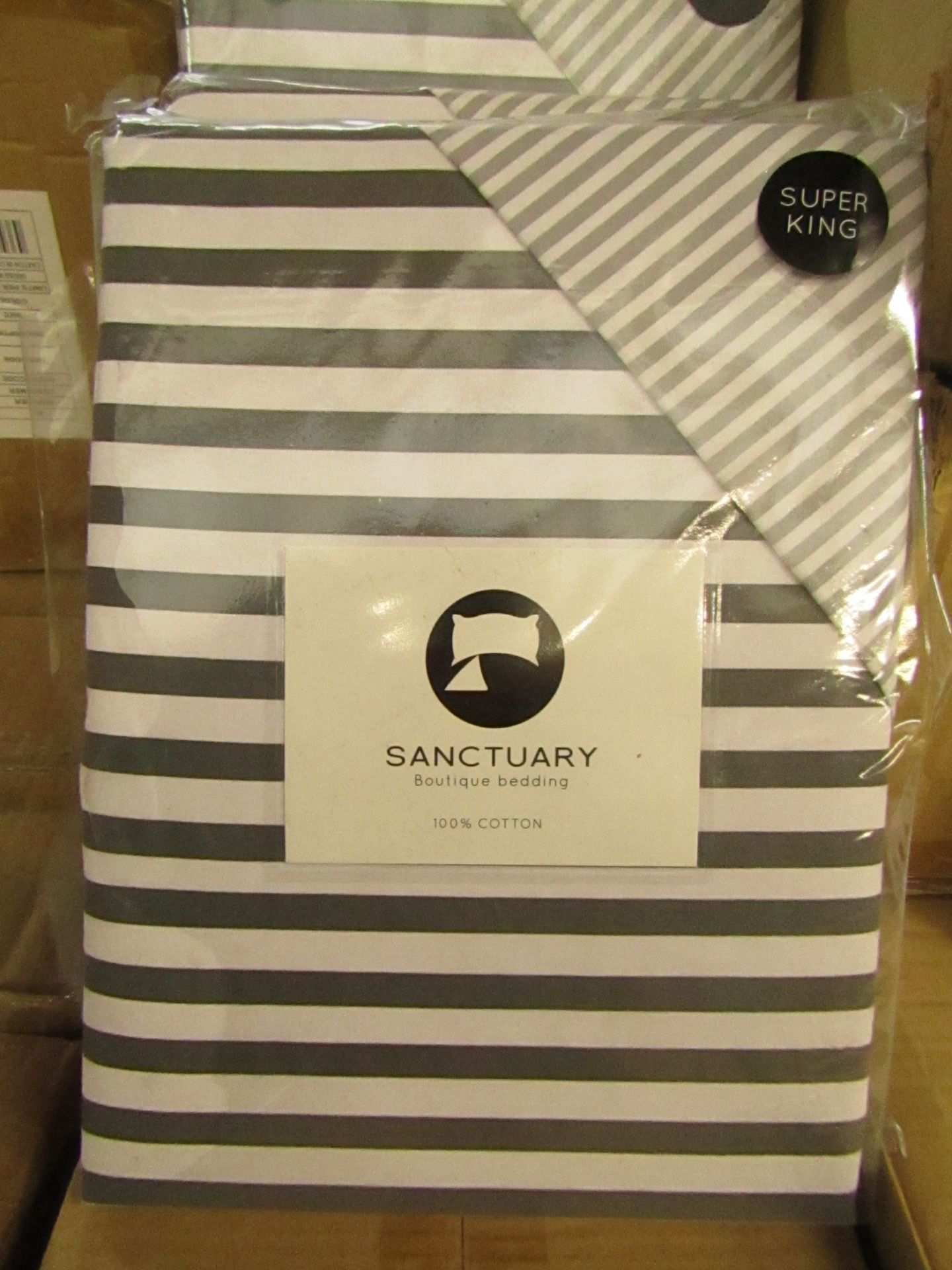 Sanctuary Harper Mono Superking Reversible Duvet Set,100 % Cotton New & Packaged