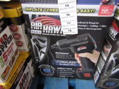 | 1x | AIR HAWK MAX CORDLESS COMPRESSOR | UNCHECKED AND BOXED | NO ONLINE RE-SALE | SKU