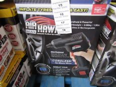 | 1x | AIR HAWK MAX CORDLESS COMPRESSOR | UNCHECKED AND BOXED | NO ONLINE RE-SALE | SKU