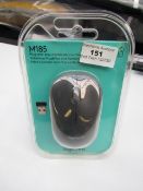 Logitech M185 wireless mouse, untested and packaged.