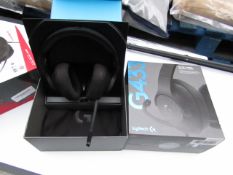 Logitech G433 gaming headphones, untested and boxed.