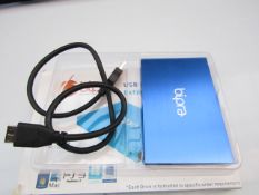 Bipra USB 3.0 portable external hard drive, untested and boxed.