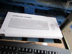 Wireless combo mouse and keyboard, untested and boxed.