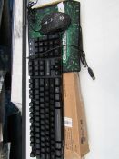 Gaming keyboard and mouse set, untested and boxed.