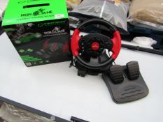 Exsperanza gaming racing wheel, untested and boxed.