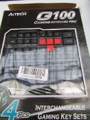 A4 Tech G100 gaming keyboard Pro, untested and boxed.