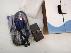 2 Port USB KVM switch, untested and boxed.