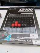 A4 Tech G100 gaming keyboard Pro, untested and boxed.