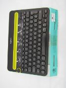 Logitech Bluetooth keyboard, tested working and boxed.