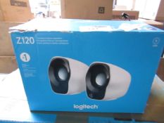 Logitech Z120 2w speaker, untested and boxed.