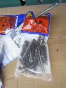 5x Packs of 12 Rawl Plug brown brickwork fixings, new and packaged.