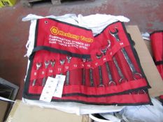 Heshang Tools 12 Piece chrome vanadium steel combination spanner set, new in carry roll.