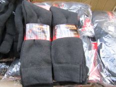 12x Pairs of thermal socks, size 6-11, new and packaged. Each RRP £9.99 totalling this lot at £119.