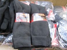 12x Pairs of thermal socks, size 6-11, new and packaged. Each RRP £9.99 totalling this lot at £119.