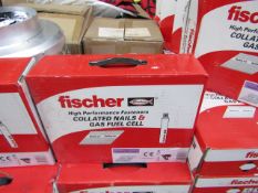 Box of 2x Fischer collated nails and gas fuel cells, new and boxed.