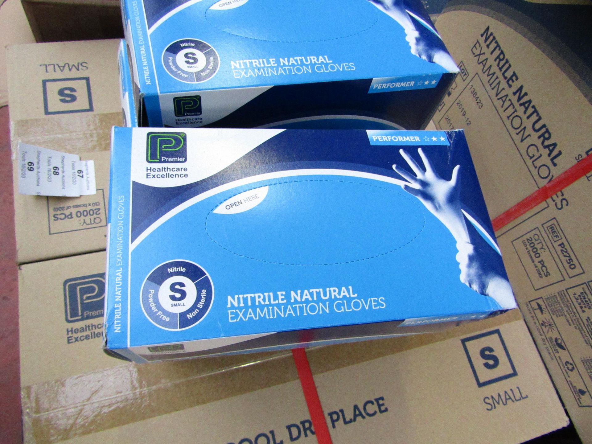 10x Boxes of 200 Nitrile Examination Gloves (2000 gloves in total), new size small