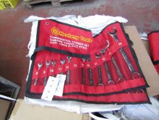 Heshang Tools 12 Piece chrome vanadium steel combination spanner set, new in carry roll.