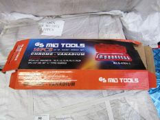 10 Piece MLG Tools socket set with ratchet handle, new and boxed