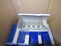 4x Packs of 10 Neolux 12v 21w vehicle bulbs, all new and boxed.