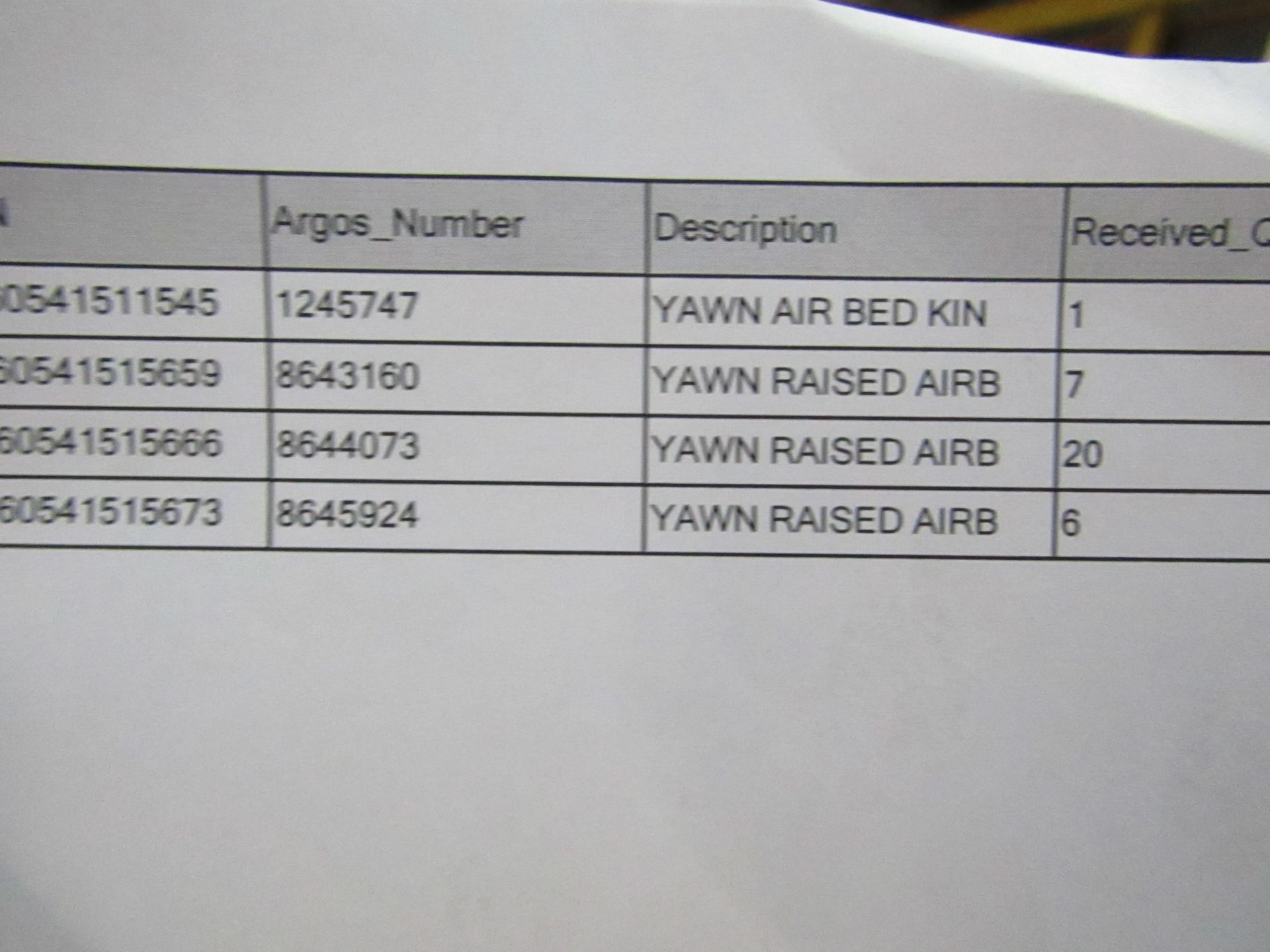 | 34X | THE PALLET CONTAINS VARIOUS SIZED YAWN AIR BEDS | BOXED AND UNCHECKED | NO ONLINE RE- - Image 2 of 2