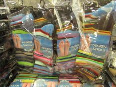 12 X Pairs of Mens Design Socks size 6-11 new in packaging