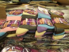 12 x Pairs of Ladies Design Non Elastic Socks size 4-7 new in packaging