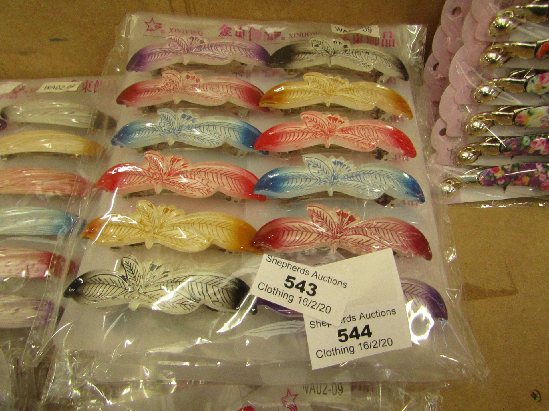 2 x packs of 12 per pack Decorative Hair Clips, RRP £1.99 each new & packaged