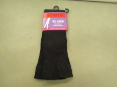 3 x Spanx by Sara Blackely Well Heeled Classic Ribbed Sweater Knee Socks one size RRP £5 each on