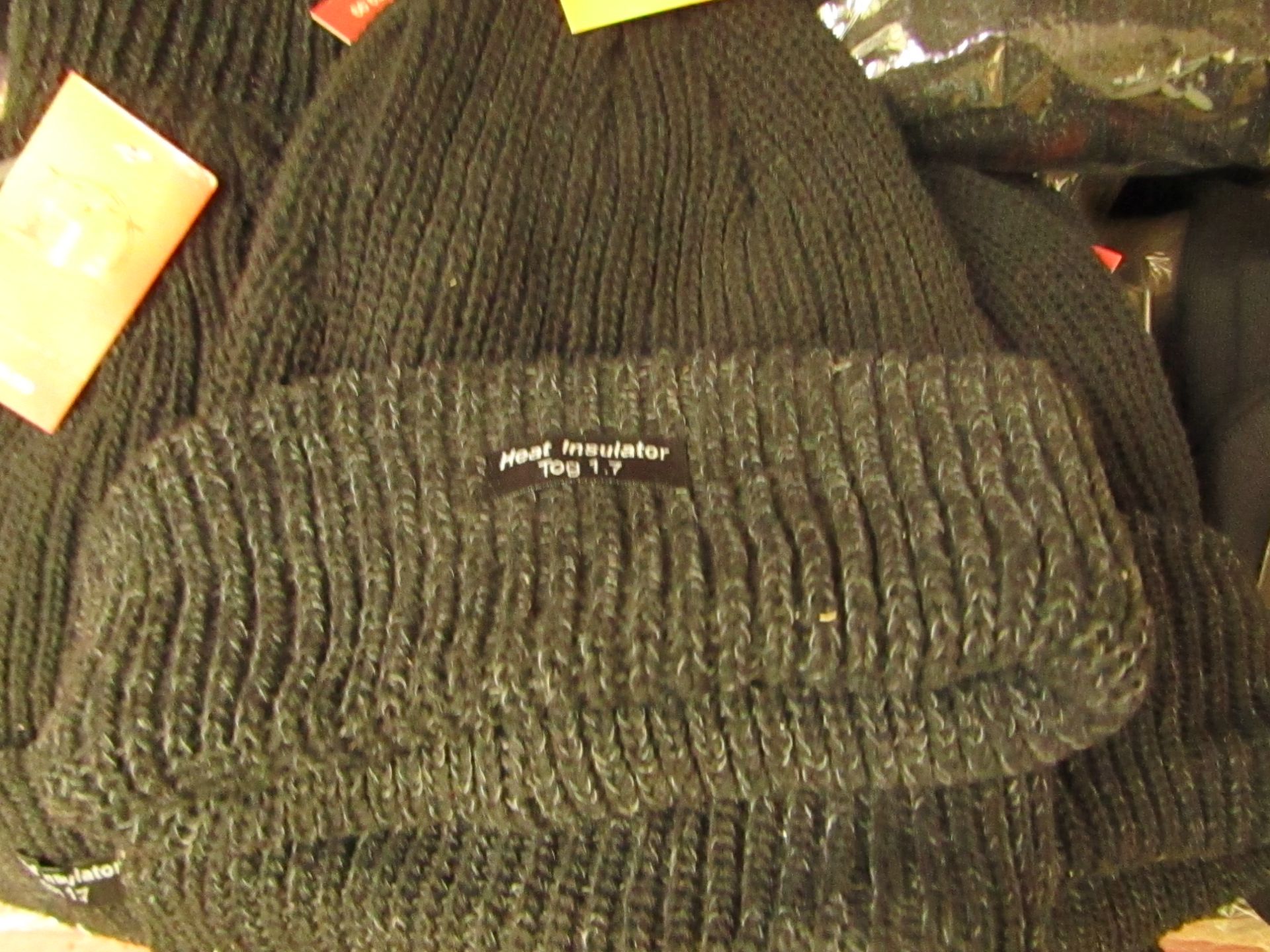 5 X Chunky Knit Fleece Lined Heat Insulate Tog 1.7 Hats RRP £9.99 each all new with tags