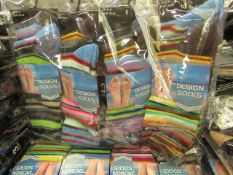 12 X Pairs of Mens Design Socks size 6-11 new in packaging