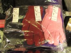 12 x Pairs of Accessories Ladies Gloves with Diamante Design various colours, RRP £9.99 each new and