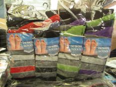 12 X Pairs of Mens Design Socks size 6-11 new in packaging