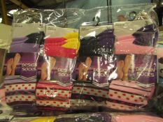 12 X Pairs of Ladies Design Socks size 4-7 new in packaging