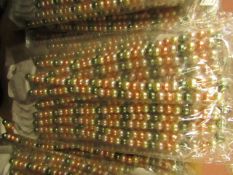 2 x packs of 12 x Coloured Beaded Necklaces new & packaged see image for design