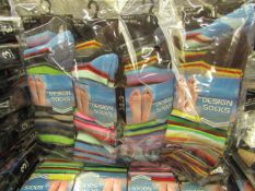 12 X Pairs of Mens Design Socks size 6-11 new in packaging