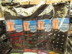 12 X Pairs of Mens Design Socks size 6-11 new in packaging