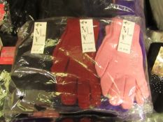 12 x Pairs of Accessories Ladies Gloves with Diamante Design various colours, RRP £9.99 each new and
