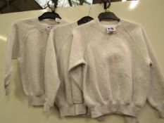 3 x Russell Child's Grey Sweatshirts, Age 3-4 & 5-6 yrs new