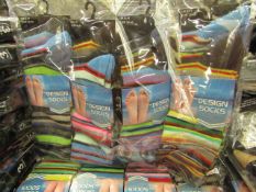 12 X Pairs of Mens Design Socks size 6-11 new in packaging