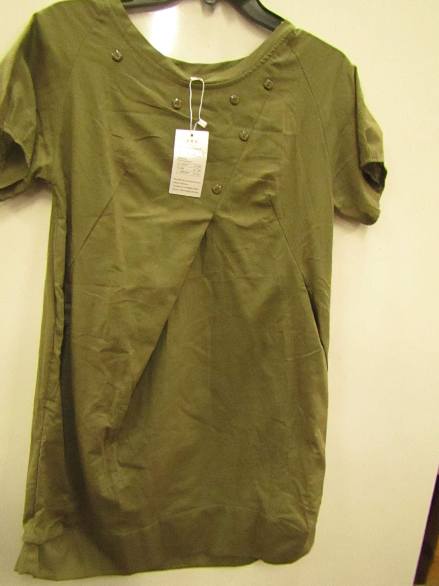 Khaki Smock Style dress, size S new with tag