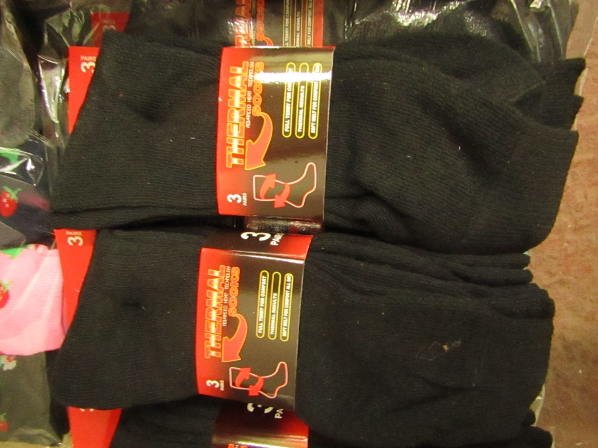 6 X Pairs of Mens Thermal Socks (Full Terry for comfort) size 6-11 new in packaging
