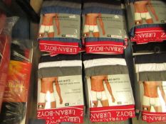 6 X Pairs of Urban Boys Mens Boxer Shorts size X/L new in packaging,( please note colours may vary