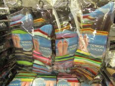 12 X Pairs of Mens Design Socks size 6-11 new in packaging