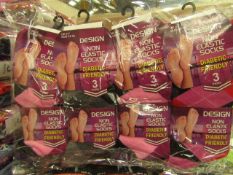 12 x Pairs of Ladies Design Non Elastic Socks size 4-7 new in packaging