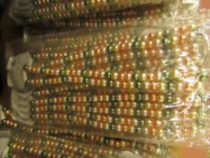 2 x packs of 12 x Coloured Beaded Necklaces new & packaged see image for design