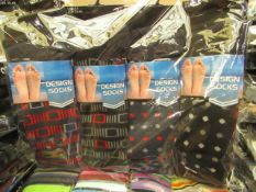 12 X Pairs of Mens Design Socks size 6-11 new in packaging